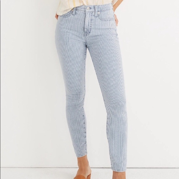 madewell pinstripe jeans
